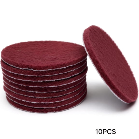 ACDANC 10 Pack 6" 400 Grit Multipurpose Red Scrubber Scouring Pads Flocking Scuff Pads -Hoop and Loop Scuff Pads Conditioning Discs Polishing Pad for Automotive Cleaning, Rust Removal