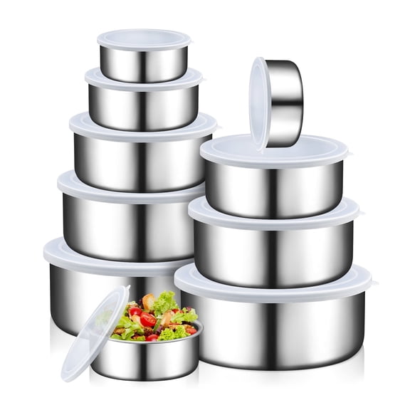 ACDANC 10 Pack Stainless Steel Food Containers with Lids- 8 & 13 & 20 & 28 & 41 Oz - Nesting Food Storage Containers for Leftovers,Lunch Box,Snacks,Picnic