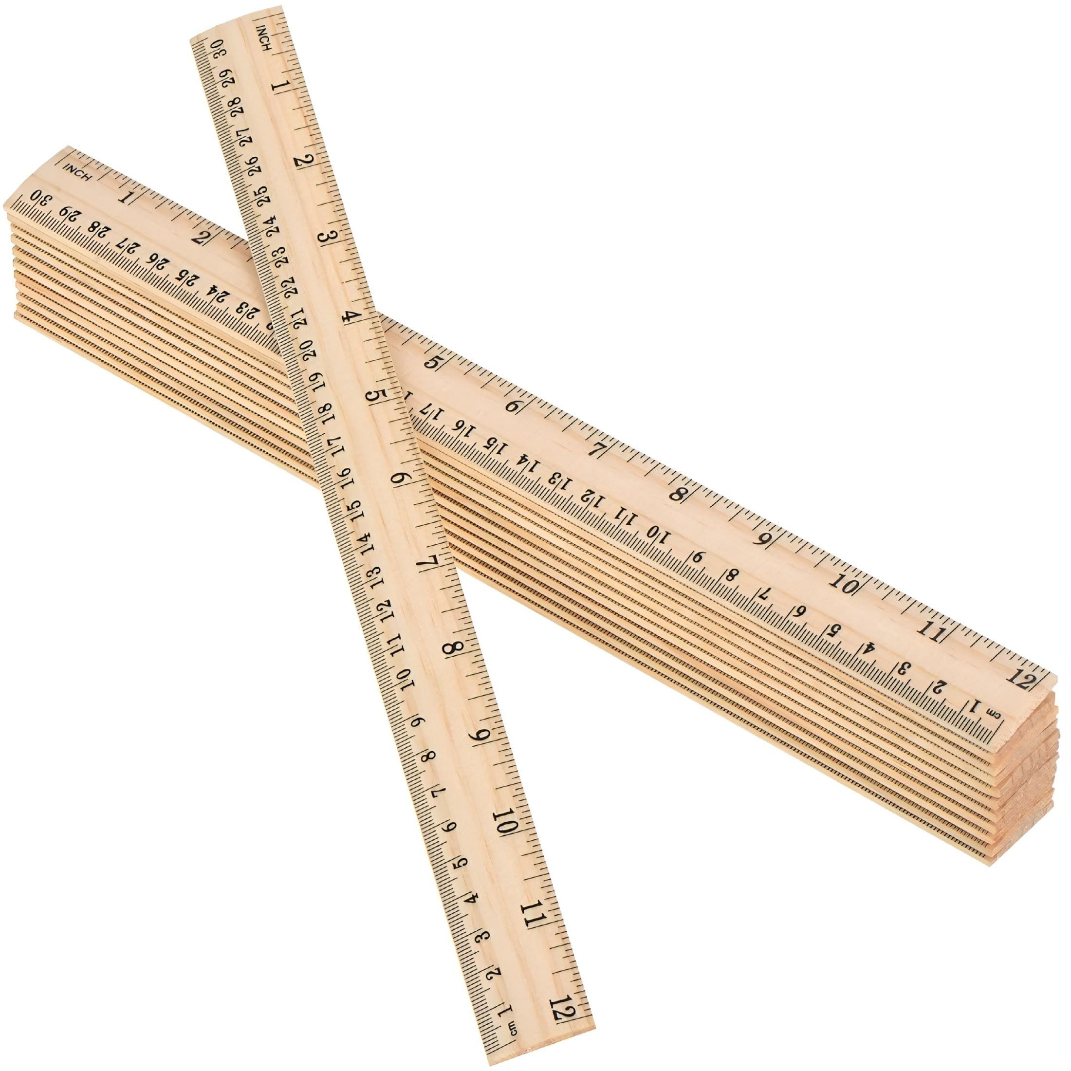 ACDANC 10 Pack Wooden Ruler 12 Inch Rulers Bulk Wood Measuring Ruler Office Ruler