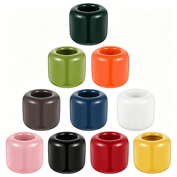 ACDANC 10 Pcs 0.7In Chime Candle Holder Small Candle Holders Ceramic Holder for Rituals,Spells,Vigil,Altar,Witchcraft,Wiccan Supplies(Colorful)Essential Witchcraft Supplies