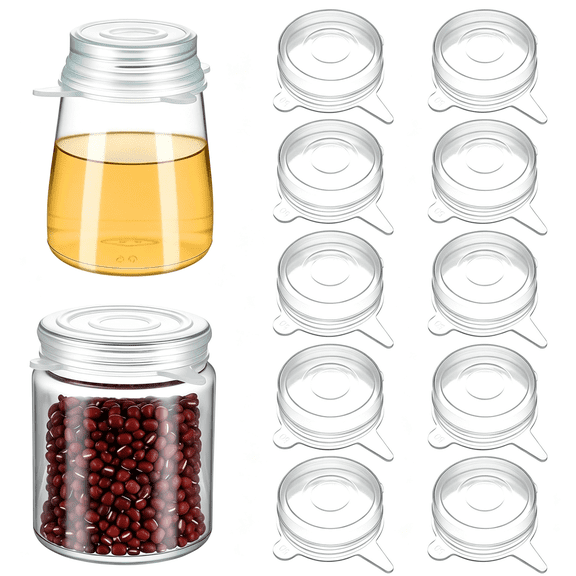 ACDANC 10 Pcs 2 Inch Reusable Jar Lids for Jars Bottles Small Yogurt Jars Milk Bottles Cans,Leakproof Elastic Caps for Food Storage for Food Storage