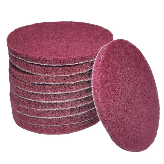 ACDANC 10 Pcs 5 Inch 400 Grits Multipurpose Scrubber Scouring Pads Flocking Scuff Pads -Hoop and Loop Scuff Pads Conditioning Discs Polishing Pad for Furniture Automotive Cleaning,Rust Removal