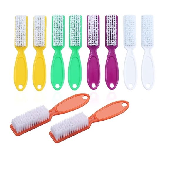 ACDANC 10 Pcs Handle Grip Cleaning Brushes, Hand Fingernail Nail Scrub Manicure Brush Pedicure Brush, Use for Toe and Nails Cleaning Fingernail Brush (5 Colors)