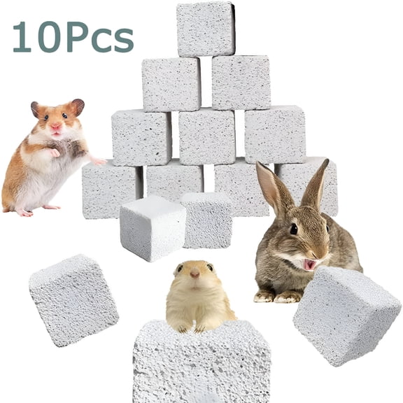 ACDANC 10 Pcs Rabbits Blocks 1 18 Bunny Teeth Grinding Stone Small Animal Mineral Calcium Stone Chews Toy for Hamsters Chinchillas and Parrot