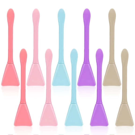 ACDANC 10 Pcs Silicone Face Mask Brushes, Dual-Ended Facial Mud Applicator and Cream Spatula, Skincare Tools for Sleeping Masks