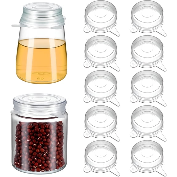 ACDANC 10 Pcs Silicone Stretch Lids 2 Inch Reusable Jar Lids for Jars Bottles Small Yogurt Jars Milk Bottles Cans Leakproof Elastic Caps for Food Storage