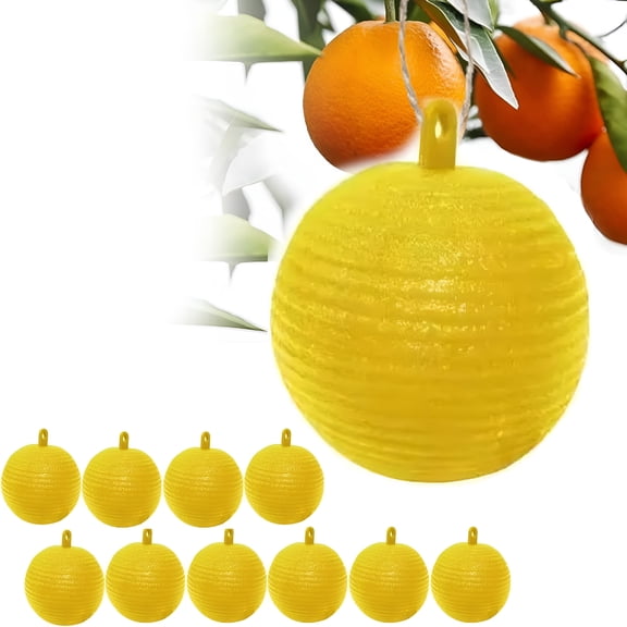 ACDANC 10 Pcs Sticky Fruit Fly Trap Ball Adhesive Fly Catching Ball Sticky Glue Fly Gnat Wasp Hornet Mosquito Bugs Flying Insects Trap Ball Traps,Yellow