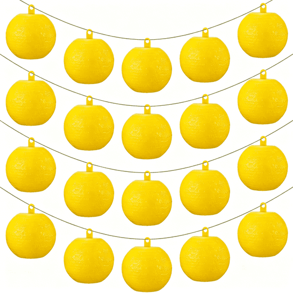 ACDANC 10 Pcs Sticky Fruit Fly Trap Ball Adhesive Fly Catching Ball Sticky Glue Fly Gnat Wasp Hornet Mosquito Bugs Flying Insects Trap Ball (Yellow)