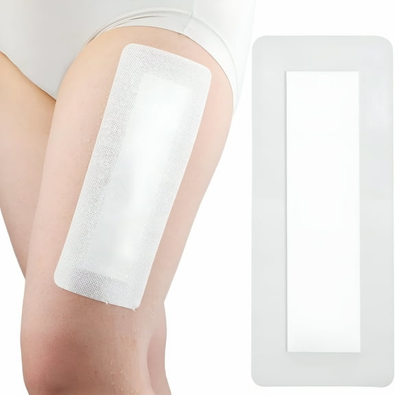 ACDANC 10 Pcs Waterproof Knee Replacement Surgery Island Dressing | 4x12 Inch Long Post Surgery Bordered Gauze Bandage with Adhesive Border