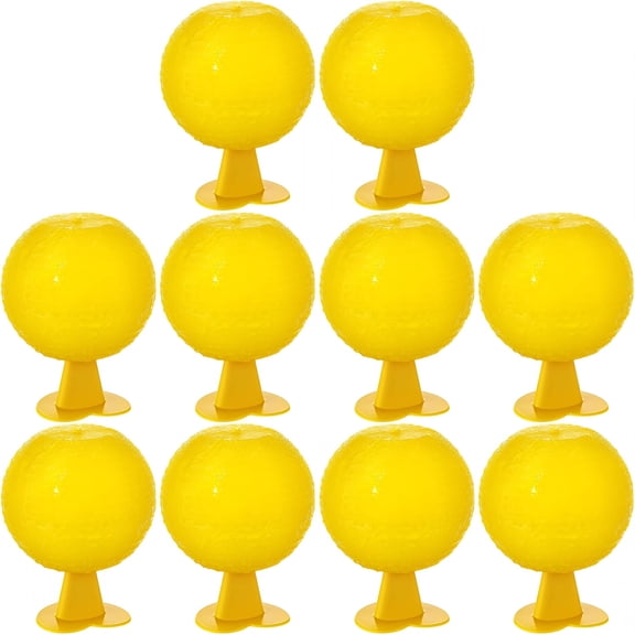 ACDANC 10 Set Fruit Fly Sticky Trap Balls Fungus Gnat Killer Bug Catcher Gnat Trap Insect Traps Indoor Outdoor Plant Fly Sticky Traps Ball for Fungus Plants(Yellow)