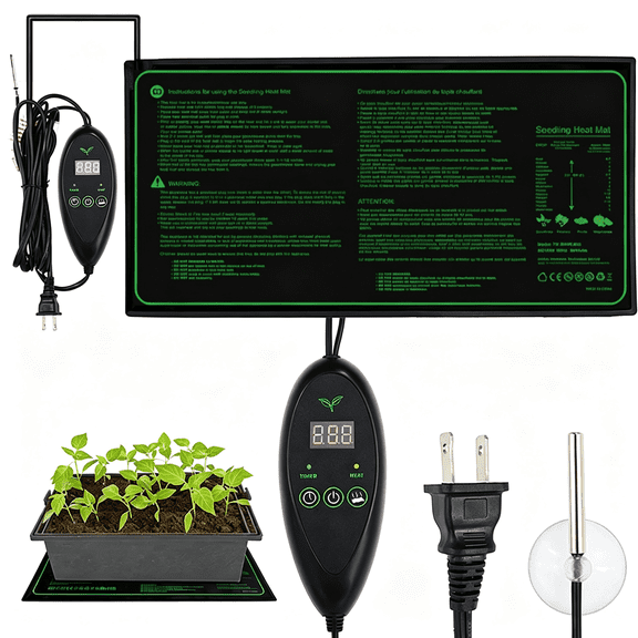ACDANC 10"X20.75" Seedling Heat Mat with Built-In Temperature Controller,Ul & Certified Waterproof Plant Heating Pad for Germination,Hydroponics,Brewing,Breeding,And Greenhouses