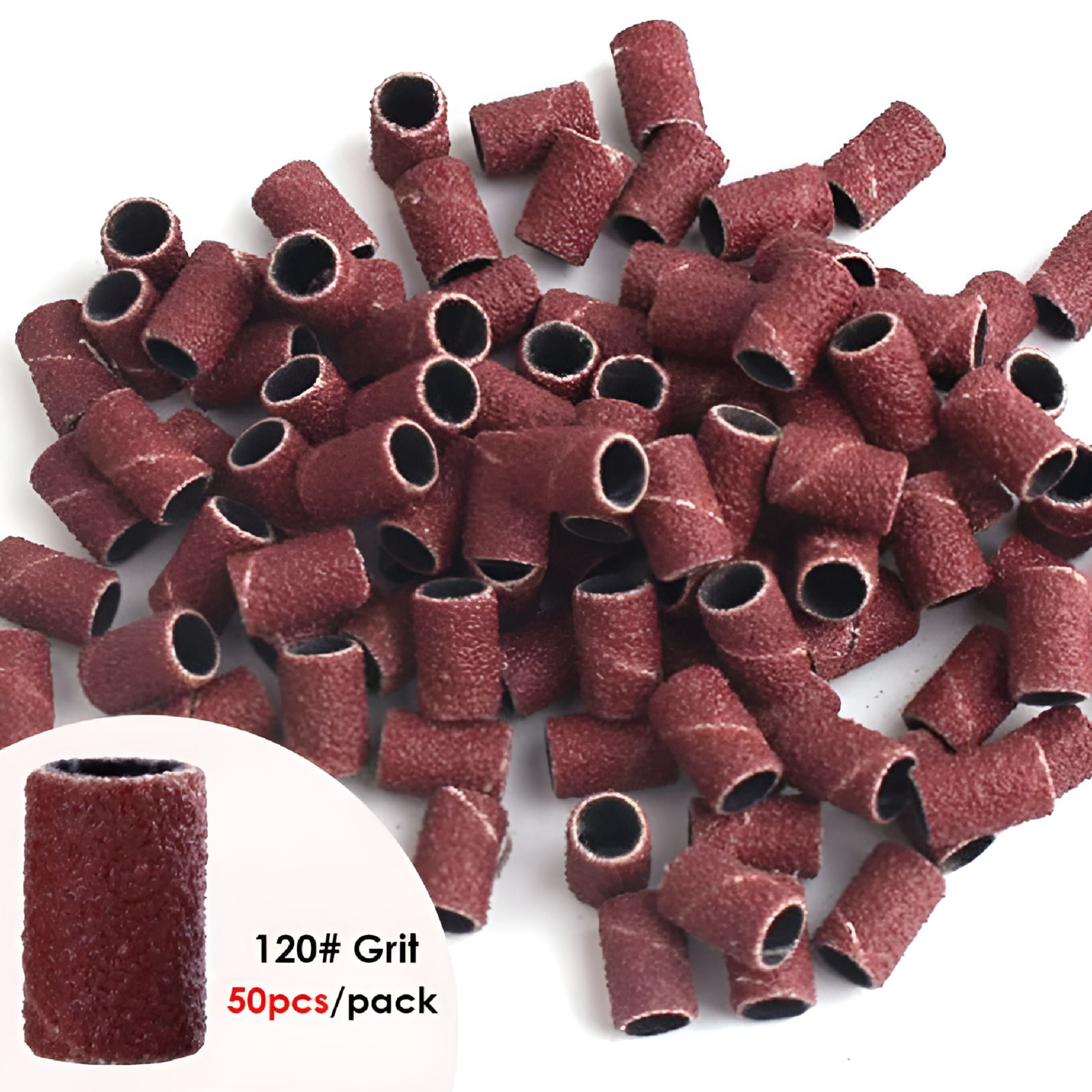 ACDANC 100/50pc Sanding Cap Bands For Electric Manicure Machine 180/120 ...