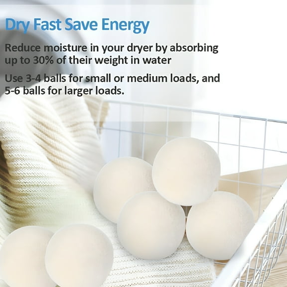 ACDANC 100% Natural Wool Dryer Balls, 6cm Felt Laundry