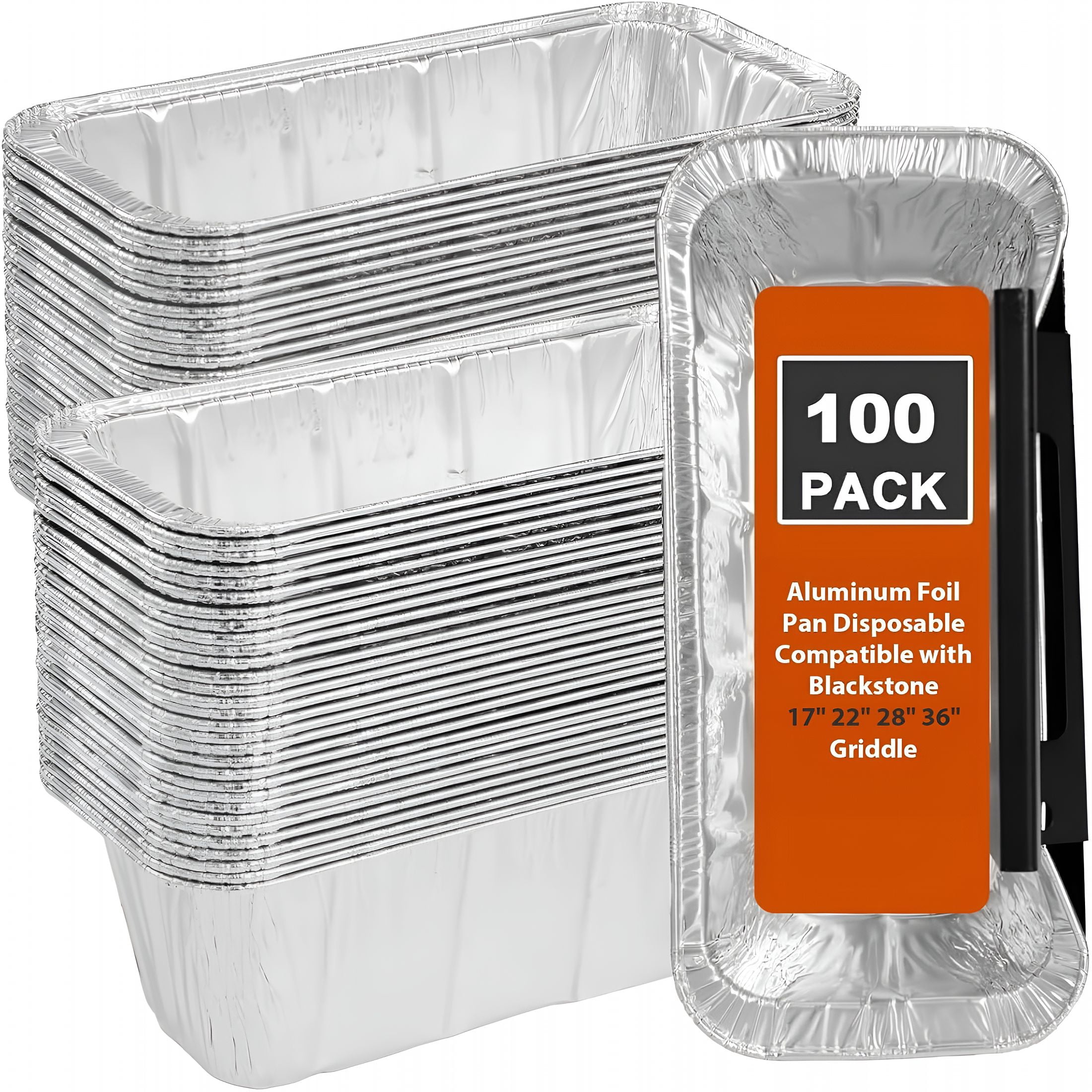 ACDANC 100 Pack Grease Cup Liners Compatible for Blackstone Griddle Griddle Accessories, Disposable Grill Grease Tray, Aluminum Foil Drip Pan Grease Catcher Cup Liner for 17, 22, 28, 36 Inch