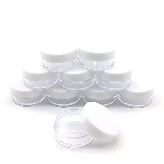 ACDANC 100-Pack Small Clear Plastic Sample Jars with Lids | 1oz Empty Containers for Creams & Cosmetics | Travel-Friendly Mini Storage