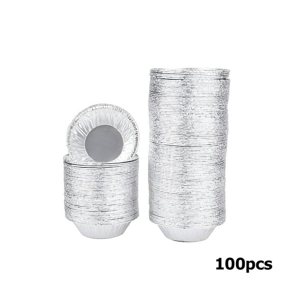 ACDANC 100 Pcs Mini Pie Pans, 2 Inch Disposable Aluminum Foil Tart Molds, Round Baking Cups for Quiche, Egg Tarts, Caramel Pudding, and Small Pastries