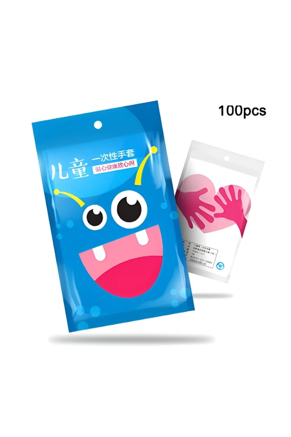 2026 New 100 Pcs Multipurpose Disposable Gloves for Kids Durable Hand Protection for Children Activities Kids Disposable Gloves