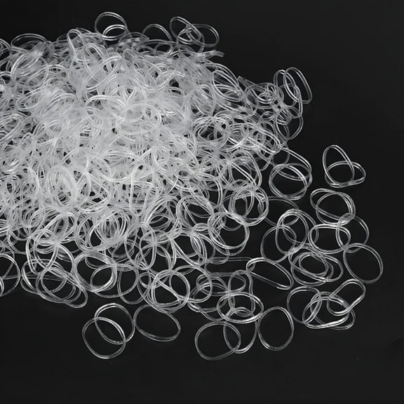 ACDANC 1000Pcs Clear Hair Ties Elastic Hair Bands Mini Rubber Bands No Damage Soft Small Hair Elastics for Kids Women Girls Hair Styling Accessories Plastic Ponytail Holders