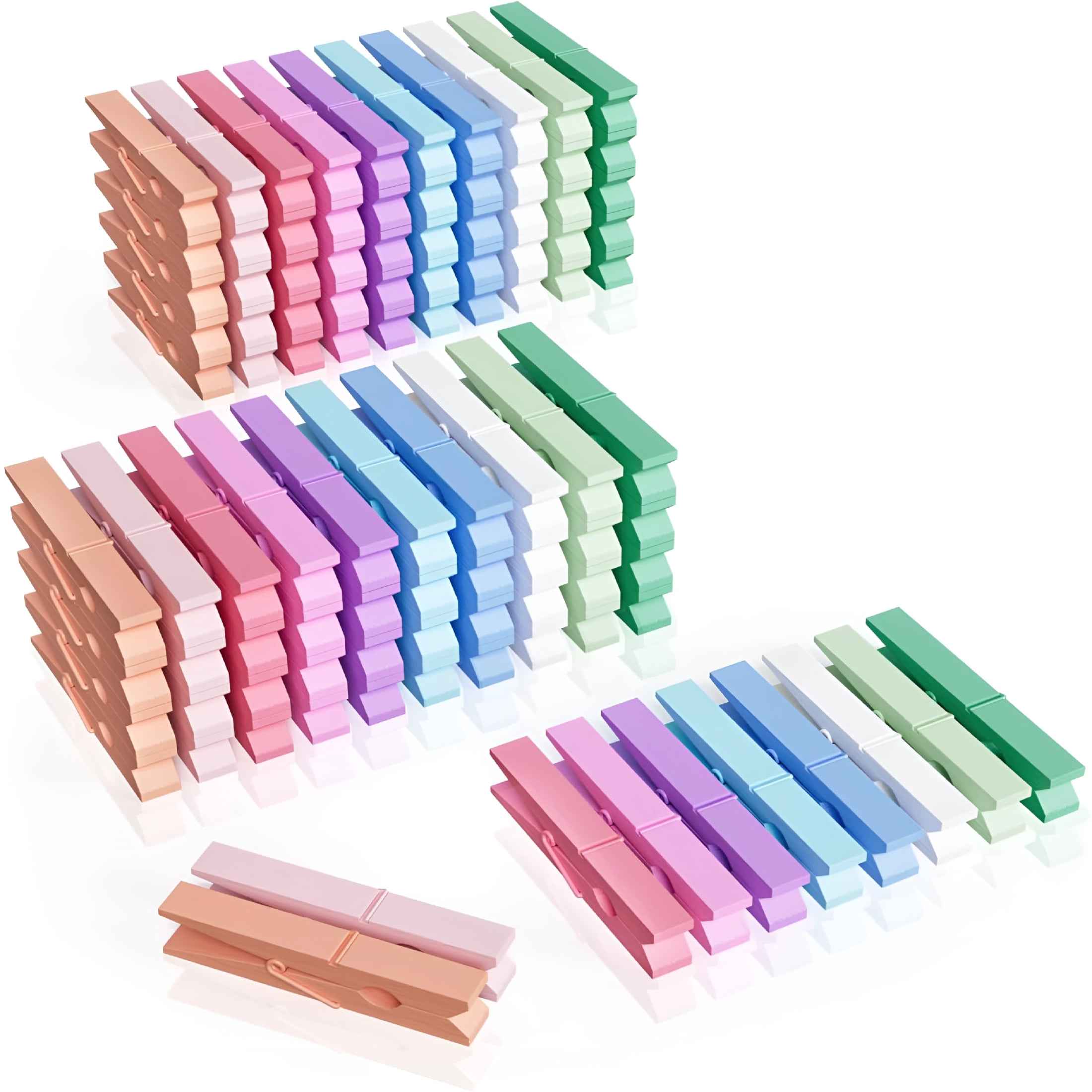 ACDANC 100Pcs Colored Clothespins Bulk,2.9 Inch Clothes Pins Wooden for Crafts,Pastel Colorful Clothespins for Hanging Clothes Picture,Laundry Clips Cheer 10 Colors