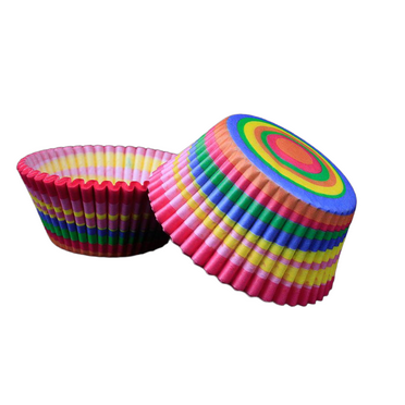 ACDANC 100Pcs Cupcake Boxes,Multiple Sizes Available Muffin Liners,Easy to Release From Molds Food-Grade Material Cupcake Carrier,Rainbow Circles