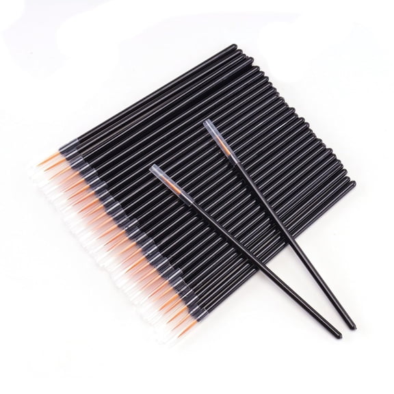 ACDANC 100Pcs Disposable Eyeliner Brushes, Pointed Makeup Applicators with Brown Tips, Eyelash Serum Wands &Amp; Eyeshadow Applicators for Precision Eye Makeup, Beauty Salon Tools