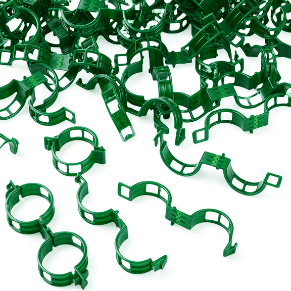 ACDANC 100Pcs Garden Vine Plant Support Clips,Plastic Fixing Clips for Securing and Training Climbing Plants,Tomatoes,Grapes,Vine Vegetables and Potted Plant (Green)