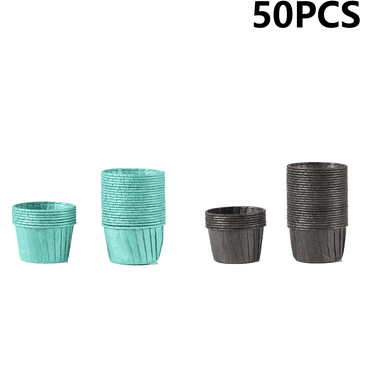 ACDANC 100Pcs Muffin Liners,Easy to Release From Molds Cupcake Carrier,Thick Cup Base Multiple Sizes Available Cake Box,Black and Green