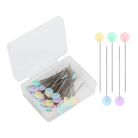 ACDANC 100pcs Flower Head Sewing Pins Flat Head Straight Quilting Pins for Sewing DIY Projects