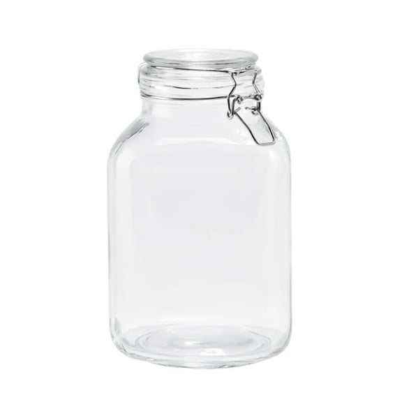 ACDANC 106 Oz Clear Glass Airtight Storage Jar with Locking Lid,Large Kitchen Pantry Food Storage Canister for Dry Food,Pasta,Rice and Coffee,Airtight Glass Food Storage Containers