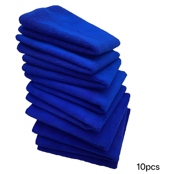 ACDANC 10PCS Car Cleaning Cloth Microfiber Towels Lint Free Glass Rag for Waxing Professional Grade Industrial Detailing Cloths Highly Absorbent Reusable Home Blue