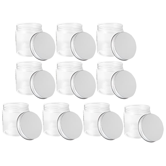 ACDANC 10Pack 8 oz Small Plastic Jars with Lids,Wide Mouth Food Storage Jars,Refillable Empty Containers,for Slime,Dried Fruit,Nuts,Honey and Seasoning Storage