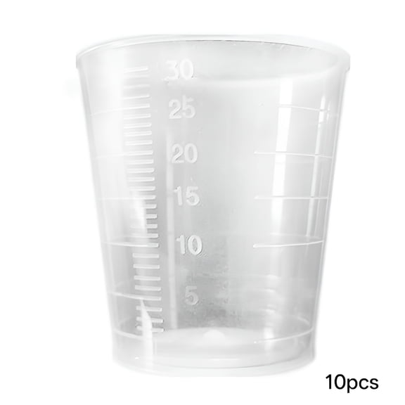 ACDANC 10Pcs 30ml Transparent Clear Plastic Double-Scale Medicine Measuring Cup