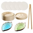 thumbnail image 1 of ACDANC 10Pcs Bamboo Steamer,Safe Moisture-Free Steaming Steamer Basket,Fragrant Bamboo Flavor Layer Food Steamer,10.2in, 1 of 5