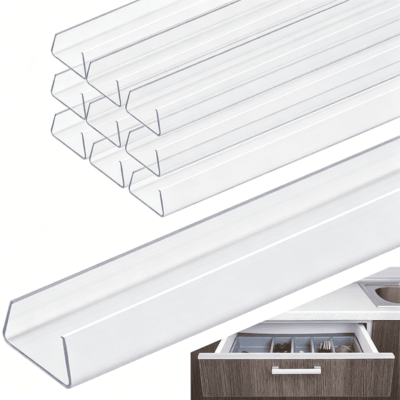 ACDANC 10Pcs Cabinet Door Protector Edge Guard Clear Slip-On Slimline Protector Transparent Trimable Edge Guard Slip-On No-Tool Sliding Installation Clear Corner Guards