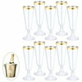 thumbnail image 1 of ACDANC 10Pcs Champagne Flutes Plastic 5 oz Spacious Open Bowl Party Cups Disposable Clear Cups for Bridal Shower Party Gold, 1 of 7