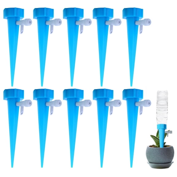 ACDANC 10Pcs Self Watering Spikes,Plant Watering Spikes with Adjustable Flow,Automatic Drip Bottle Irrigation System,Plant Watering Devices for Outdoor & Indoor Plant Tree