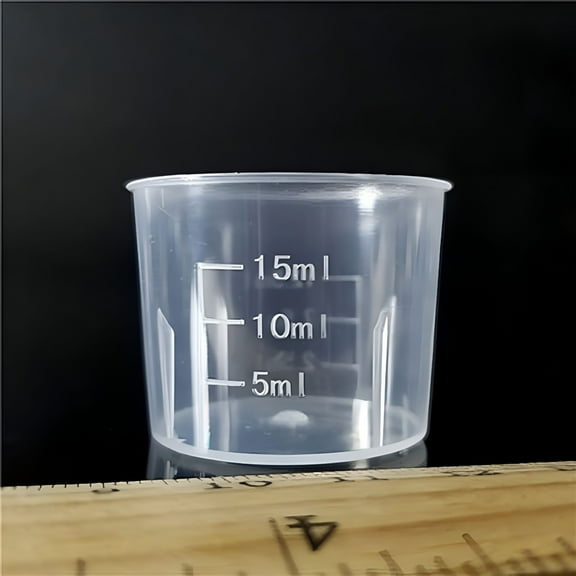 ACDANC 10pcs 15ml/30ml Transparent Clear Plastic Double-scale Medicine Measuring Cup