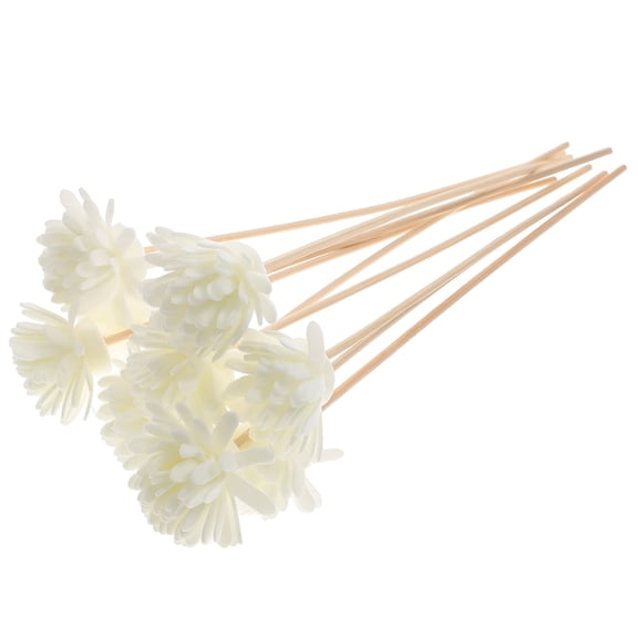 ACDANC 10pcs Small Chrysanthemum Scented Cane Rattan Reed Sticks Natural Fragrance Straight Reed Diffuser Aroma Oil Diffuser Rattan Sticks for Home Decor (White)