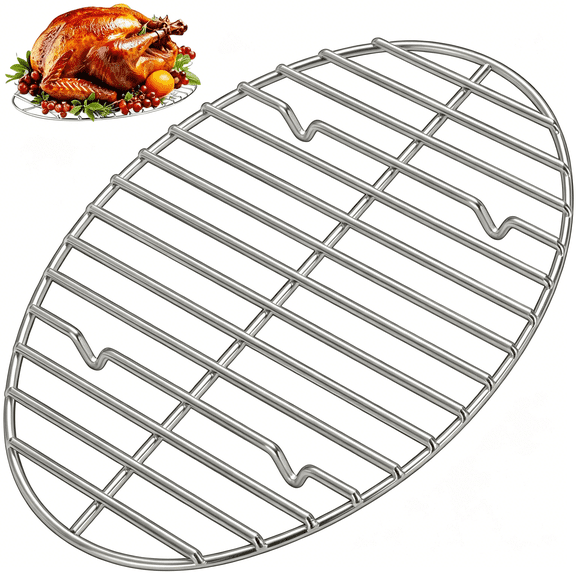 ACDANC 12.4" Roasting Rack,Stainless Steel Cooling Rack, Oven & Dishwasher Safe Baking Rack for Turkey Chicken Roasting, Perfect for Thanksgiving Christmas Gift for Dad Mom Wife