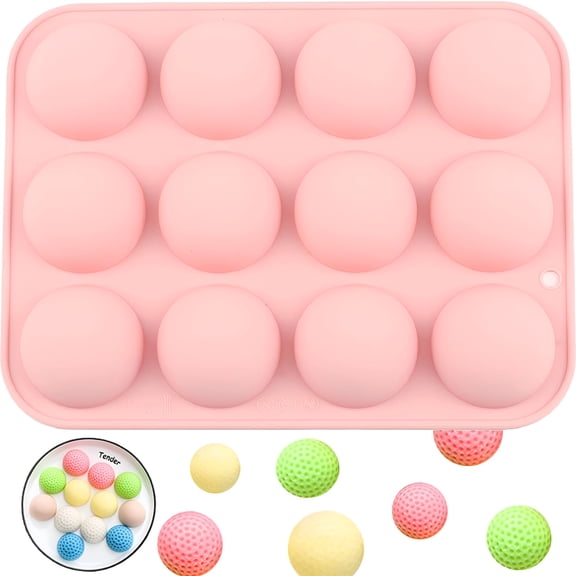 ACDANC 12 Cavity Golf Ball Silicone Chocolate Molds for Candy Chocolate