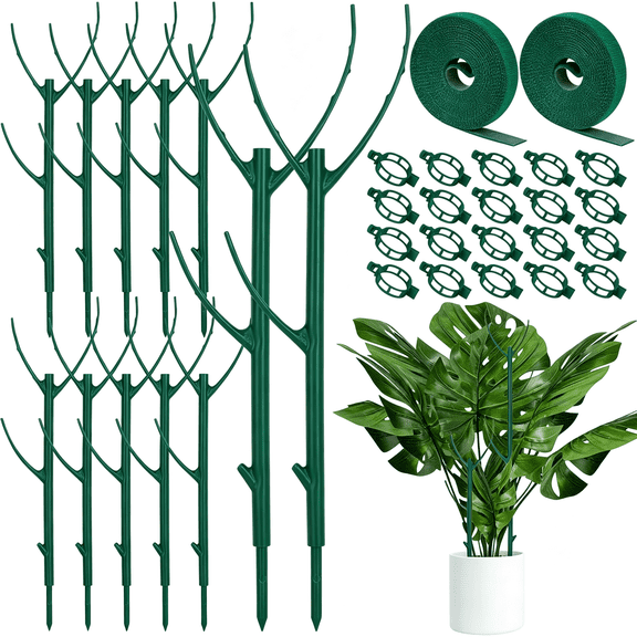 ACDANC 12 Pack Monstera Plant Support,Stackable Plant Supports for Indoor Plants,Pothos Plant Climber Pole,Adjustable Stakes for Indoor Plants Training & Vertical Growth Support Stakes