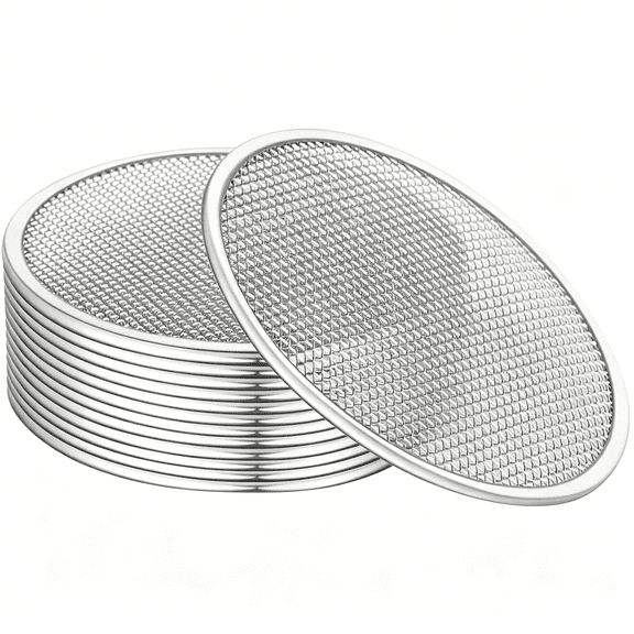 ACDANC 12 Pack Sprouting Lids,304 Stainless Steel Screen Filter Strainer Lid for 82mm Wide Mouth Mason Jar,Mason Jar Sprouting Lids for Bean,Alfalfa,Broccoli,Lentil