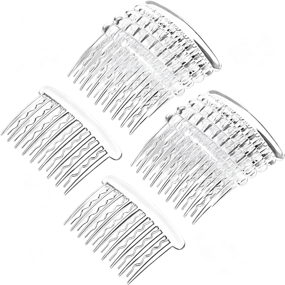 ACDANC 12 Pieces Plastic Teeth Hair Combs Tortoise Side Comb Hair Accessories Hair Combs Clips (Transparent)