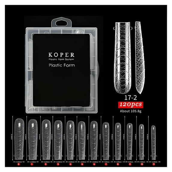 ACDANC 120pcs Poly Dual Forms Nail Gel Quick Building Mold Tips Nail ...