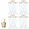 thumbnail image 1 of ACDANC 12Pcs Champagne Flutes Plastic 5 oz Easily Discarded Use Martini Glasses Champagne Flutes for Family Bar Party Wedding Essentials Rosegold, 1 of 7