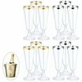 thumbnail image 1 of ACDANC 12Pcs Champagne Flutes Plastic 5 oz Heritage-Inspired Look Plastic Wine Cups Disposable Champagne Flutes for Bridal Shower Party Mix1, 1 of 7