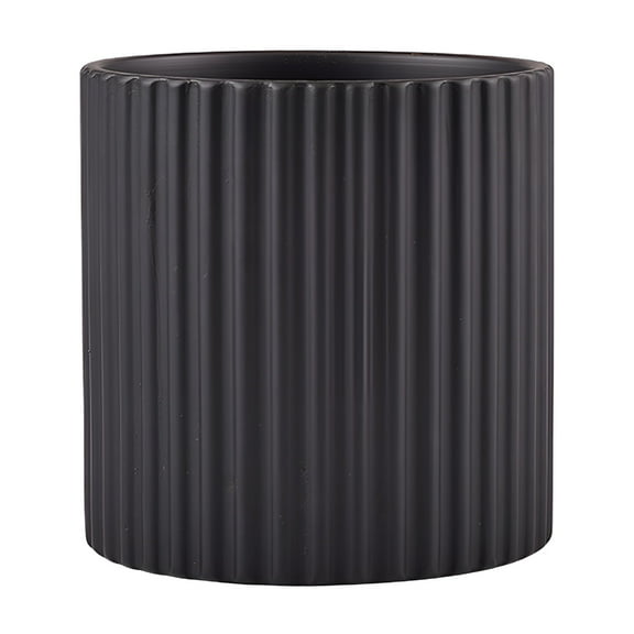 ACDANC 12cm Round Gray Ceramic Plant Pot with Drainage Holes