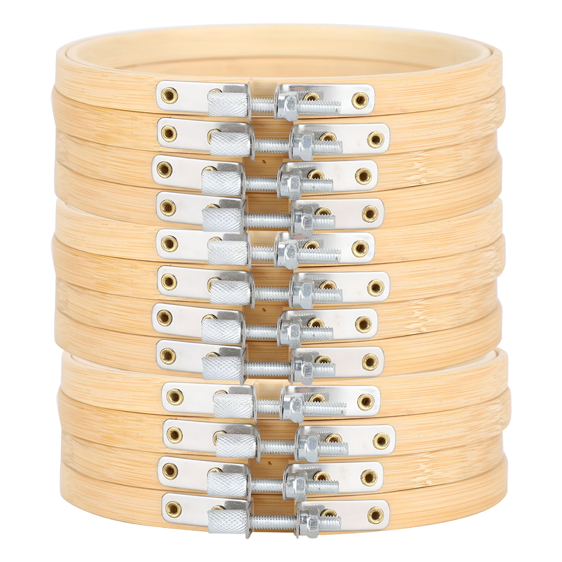 ACDANC 12pcs 5.1in Bamboo Embroidery Hoops Adjustable Circle Rings for ...
