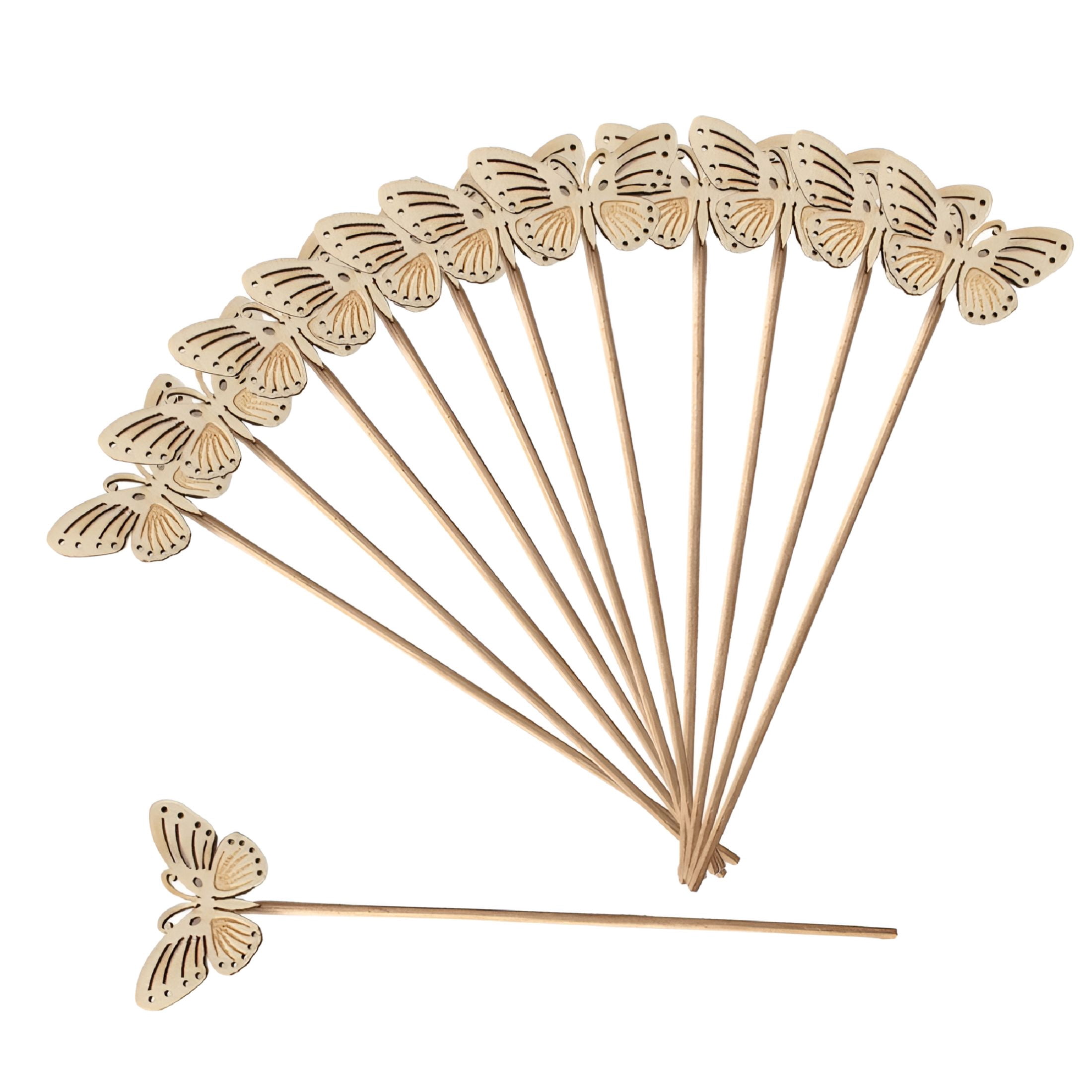 ACDANC 12pcs Wooden Reed Diffuser Sticks Bedroom Butterfly Replacement ...