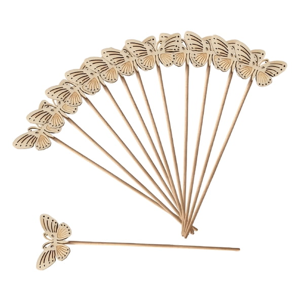 ACDANC 12pcs Wooden Reed Diffuser Sticks Bedroom Butterfly Replacement Aromatherapy Supplies Handmade Fragrance